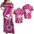 Hawaii Matching Dress and Hawaiian Shirt Kakau Tribal Pink Batik Floral Ver.01 LT13 Pink - Polynesian Pride