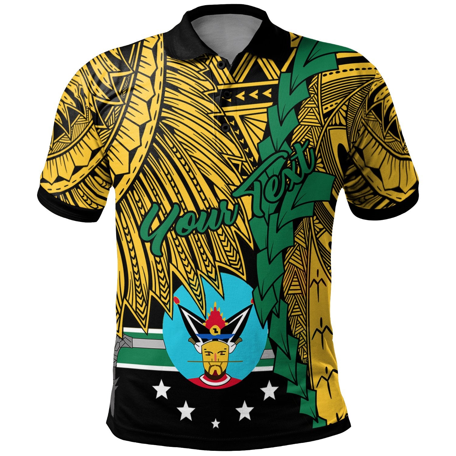 Papua New Guinea Hela Province Polynesian Custom Polo Shirt Tribal Wave Tattoo Unisex Yellow - Polynesian Pride