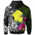 Palau Zip up Hoodie Turtle Plumeria Banana Leaf - Polynesian Pride