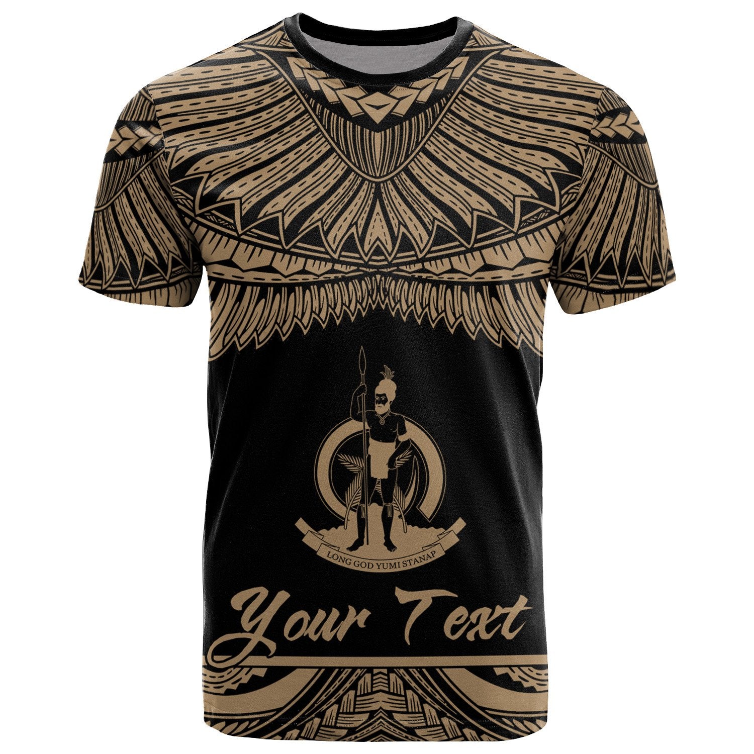 Vanuatu Polynesian Custom T Shirt Vanuatuan Pride Gold Version Unisex Art - Polynesian Pride