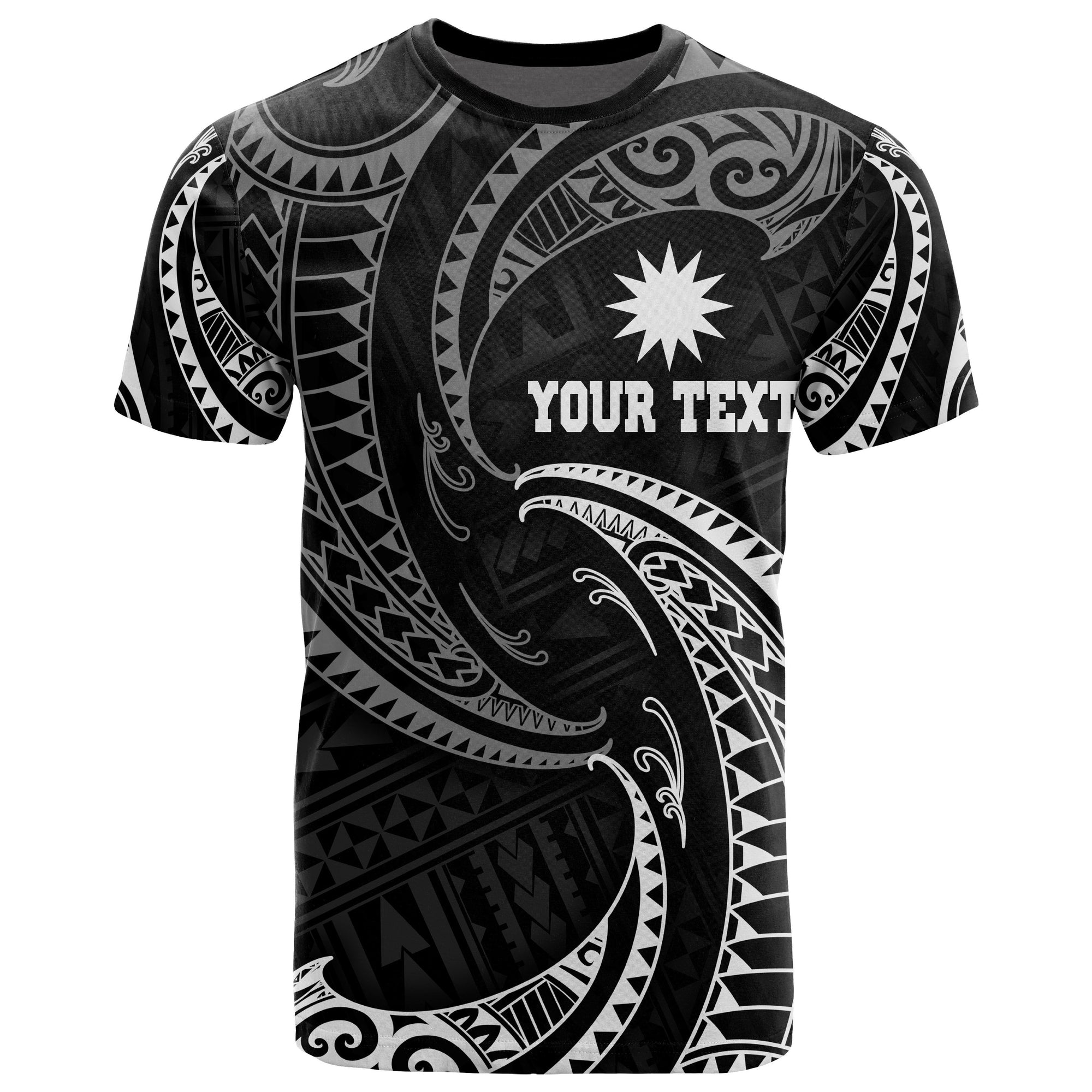 Nauru Polynesian Custom T Shirt White Tribal Wave Unisex White - Polynesian Pride