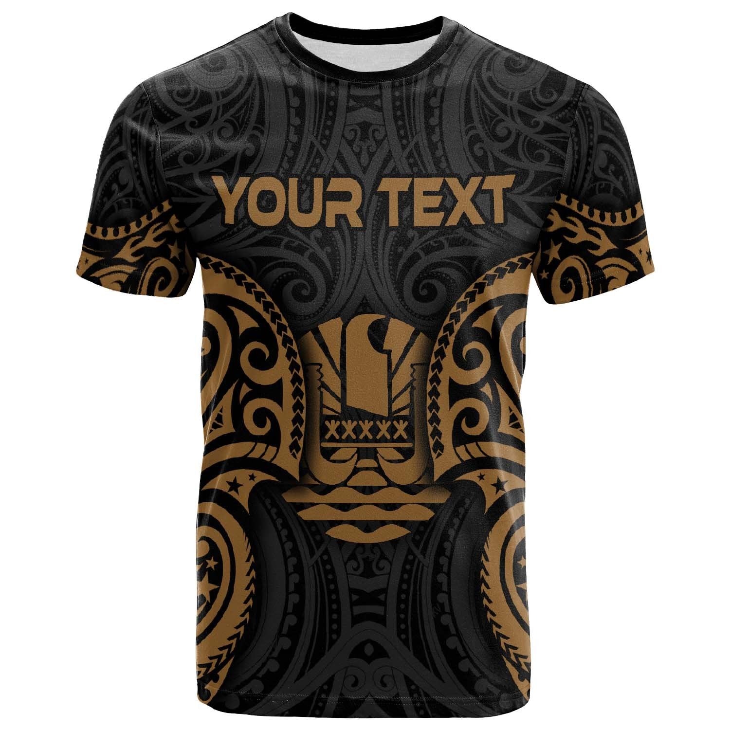 Tahiti Polynesian Custom T Shirt Tahiti Spirit Gold Unisex Gold - Polynesian Pride