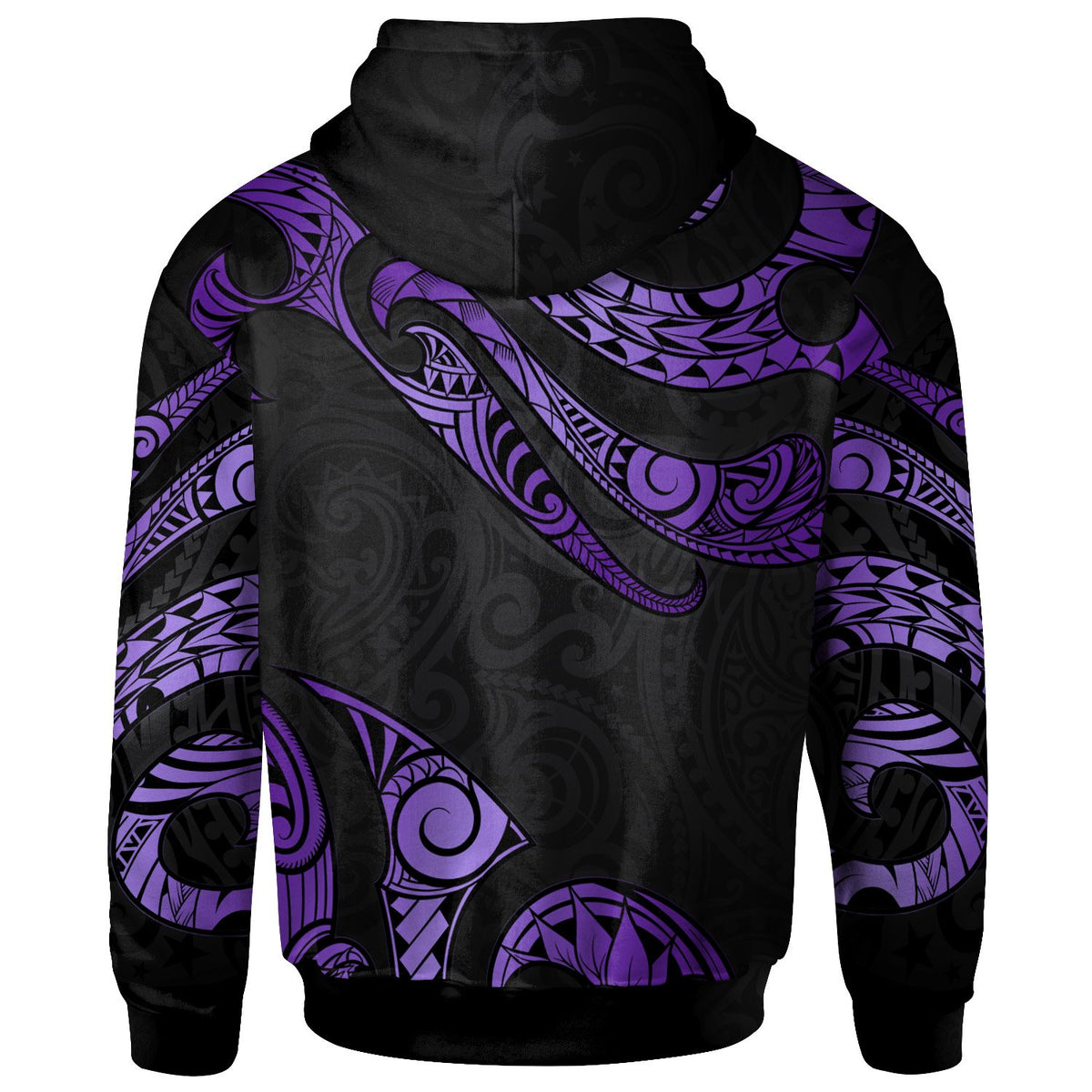 Tokelau Polynesian Zip Hoodie Polynesian Tattoo Purple Version - Polynesian Pride