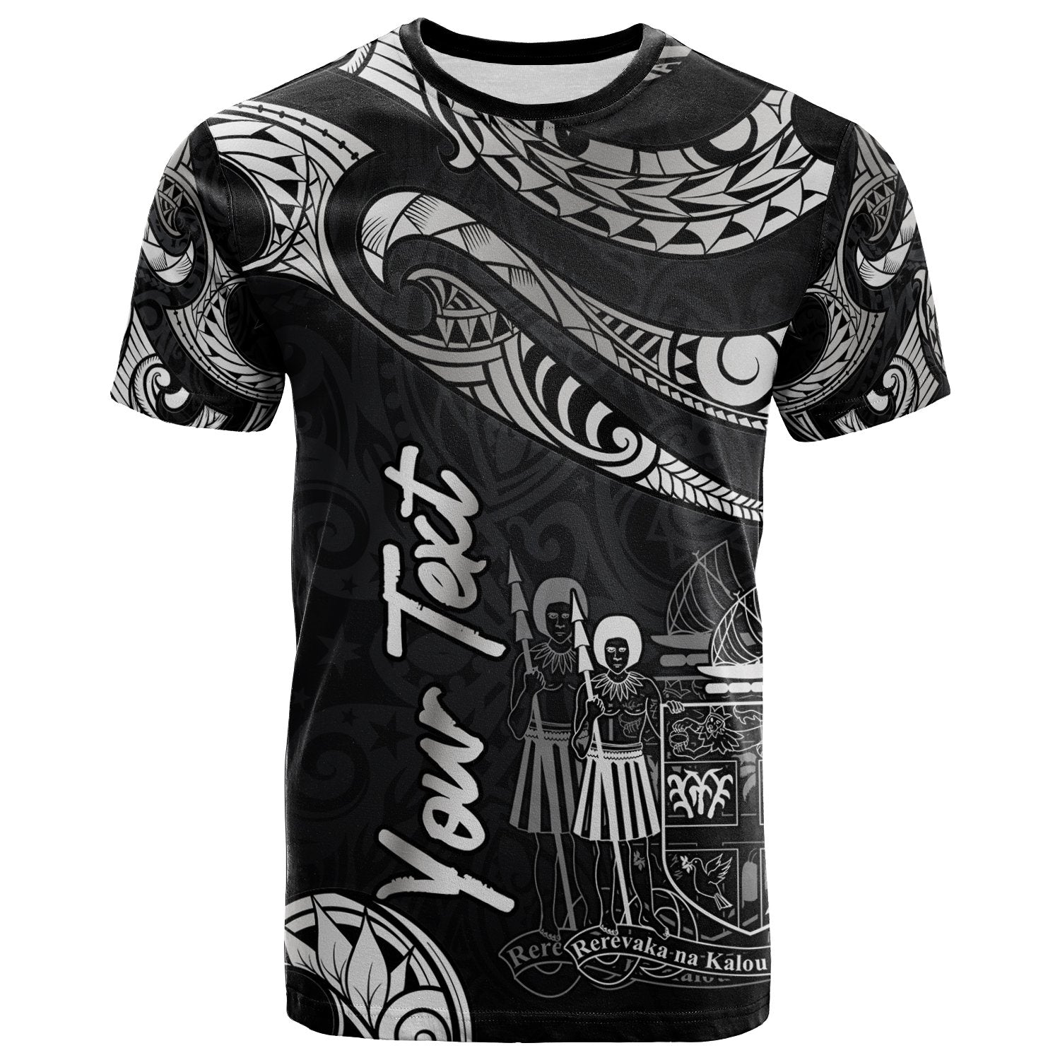 Fiji Polynesian Custom T Shirt Polynesian Tattoo White Version Unisex Art - Polynesian Pride