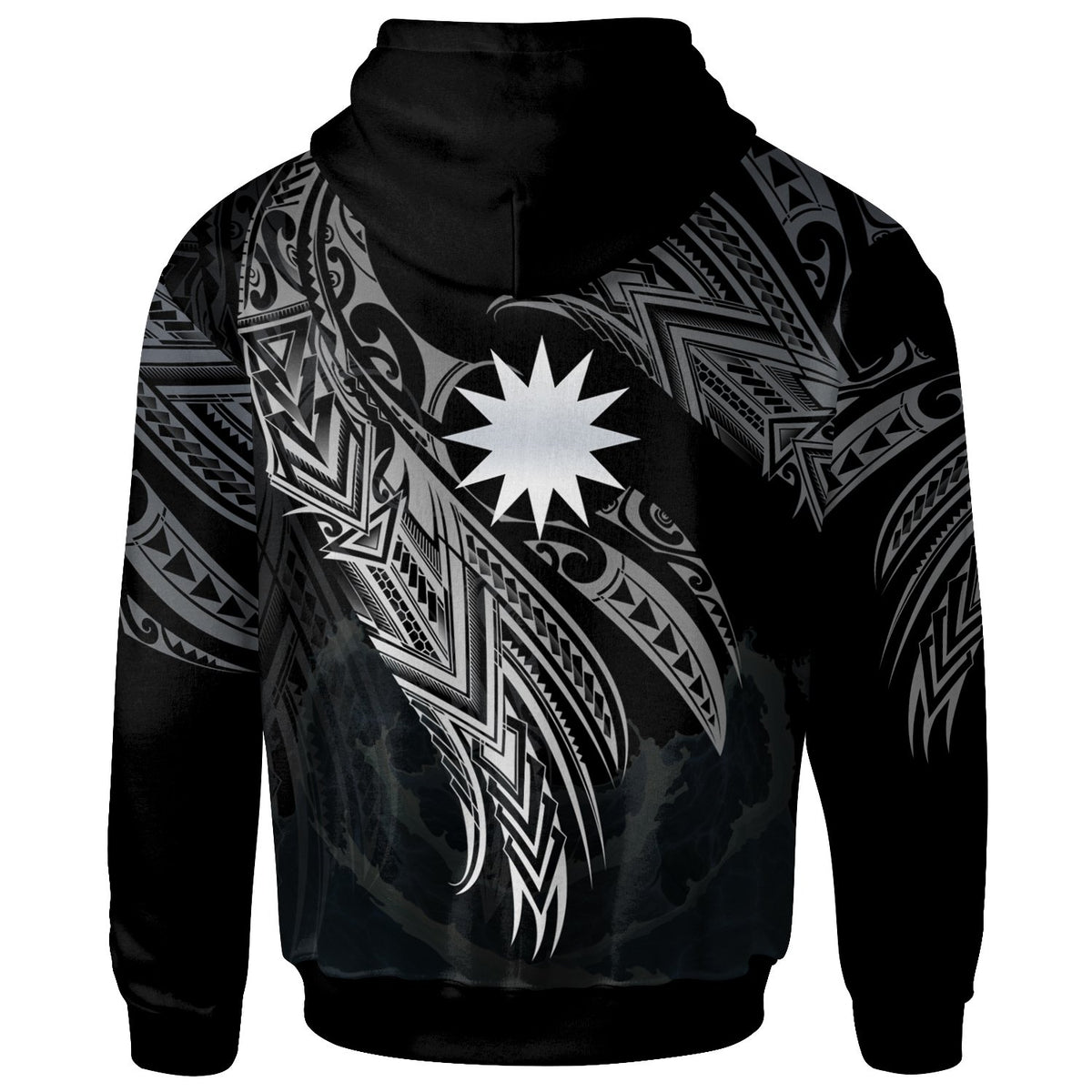 Nauru Polynesian Zip Hoodie Legend White Version - Polynesian Pride