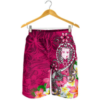 Fiji Men's Shorts - Turtle Plumeria (Pink) - Polynesian Pride