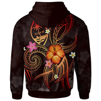 Guam Polynesian Zip up Hoodie Legend of Guam (Red) - Polynesian Pride
