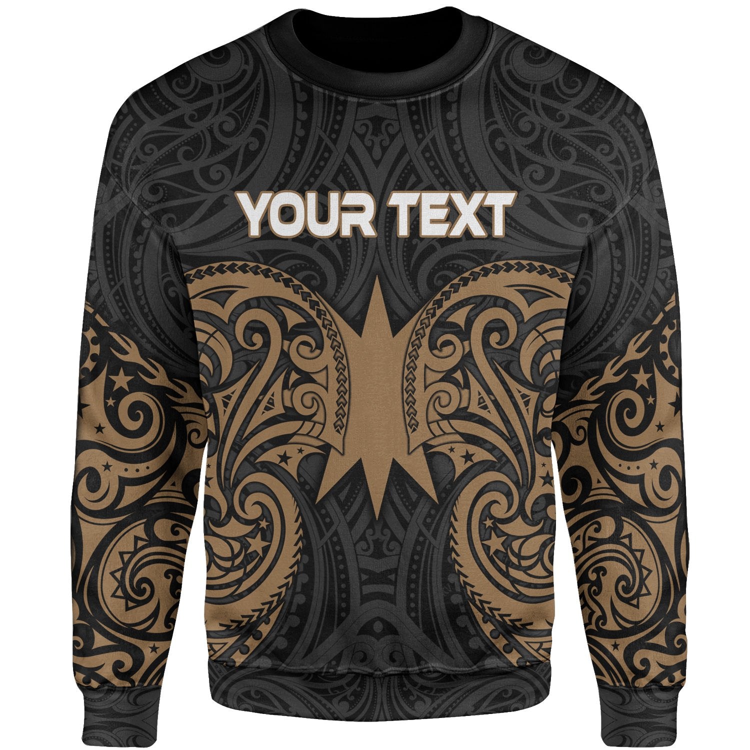 Nauru Polynesian Custom Personalised Sweater - Spirit Style Gold Unisex Gold - Polynesian Pride