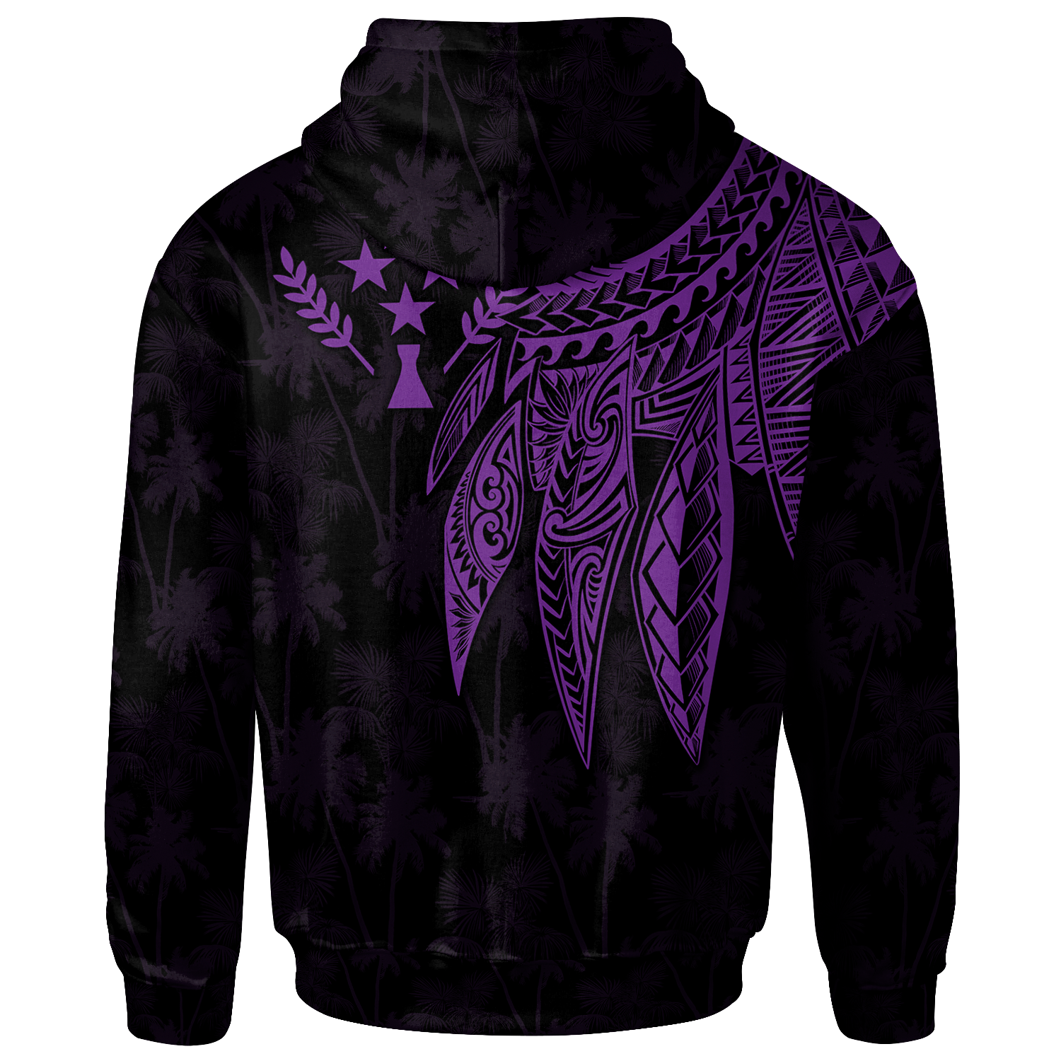 Kosrae Custom Hoodie Polynesian Wings (Purple) Unisex Purple - Polynesian Pride