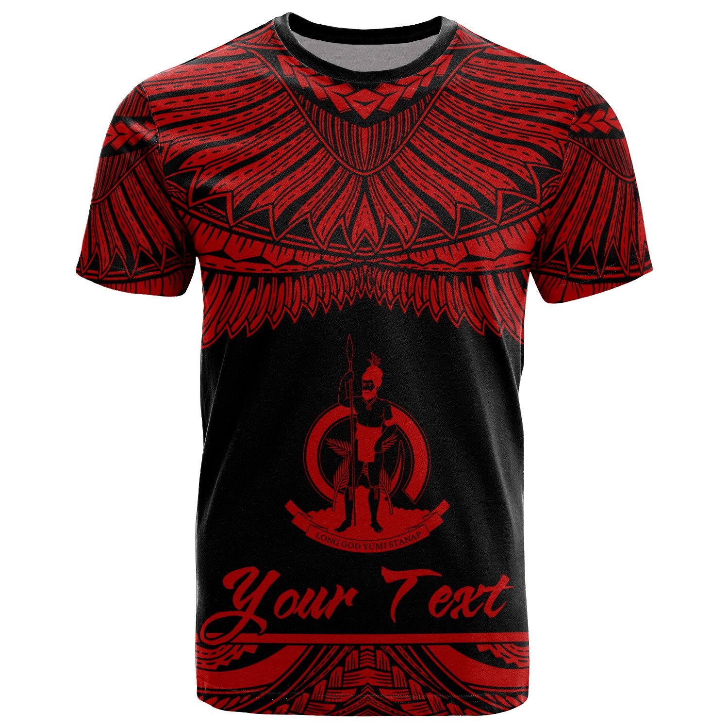 Vanuatu Polynesian Custom T Shirt Vanuatuan Pride Red Version Unisex Red - Polynesian Pride