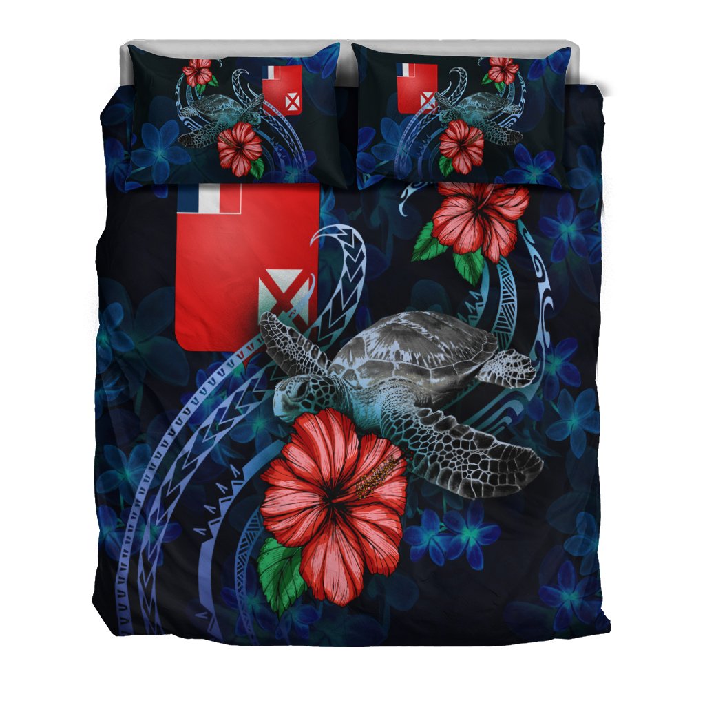 Wallis and Futuna Polynesian Bedding Set - Blue Turtle Hibiscus - Polynesian Pride