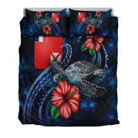 Wallis and Futuna Polynesian Bedding Set - Blue Turtle Hibiscus - Polynesian Pride