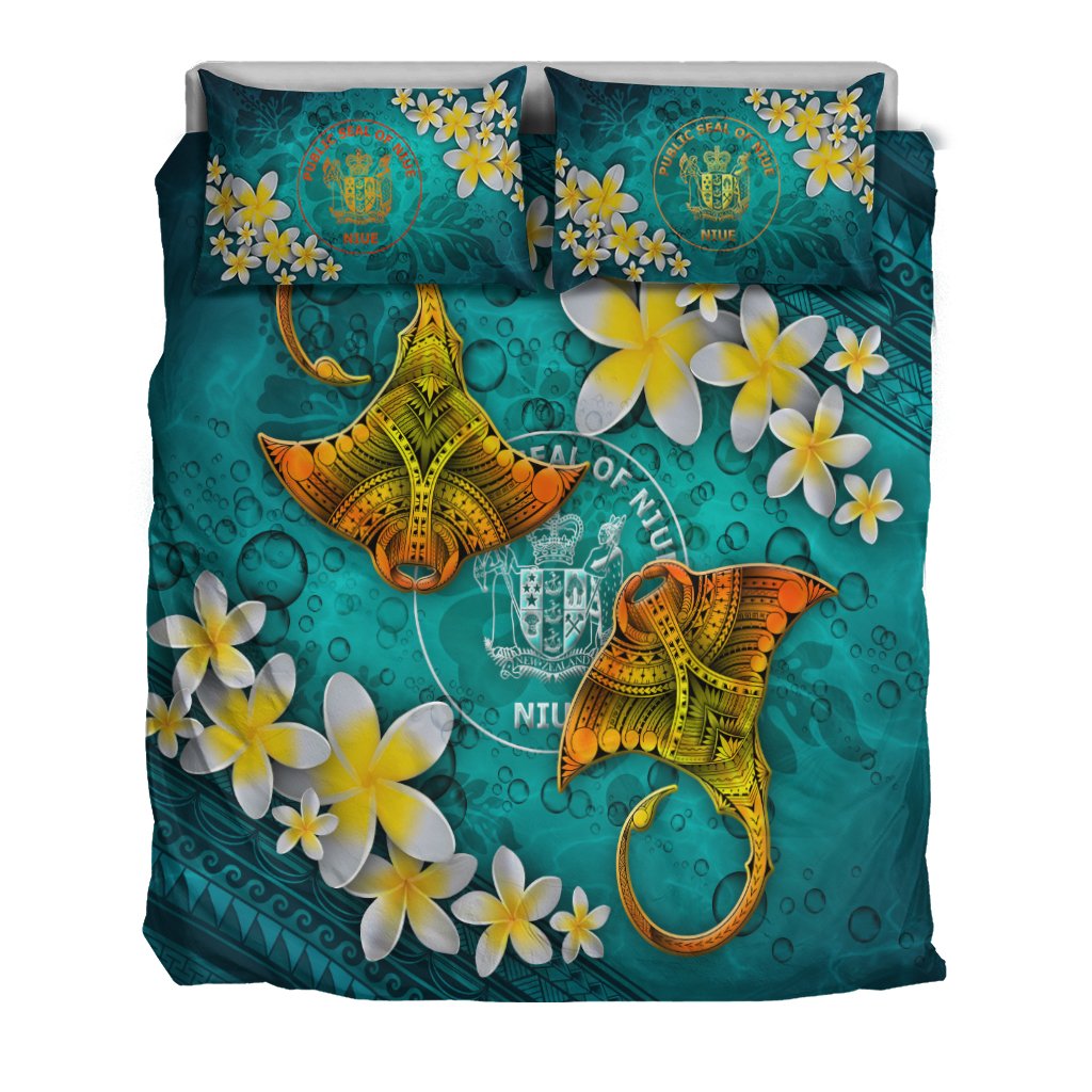 Niue Polynesian Bedding Set - Manta Ray Ocean - Polynesian Pride