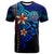 Tahiti Polynesian T Shirt Blue Vintage Tribal Mountain Unisex Blue - Polynesian Pride