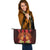 Kosrae Large Leather Tote - Tribal Tuna Fish - Polynesian Pride