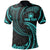 Samoa Polynesian Custom Polo Shirt Neon Blue Tribal Wave Unisex Blue - Polynesian Pride