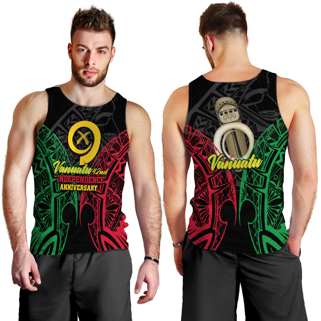 Vanuatu 42nd Independence Anniversary Pride Men Tank Top - LT12 Men Tank Top Black - Polynesian Pride