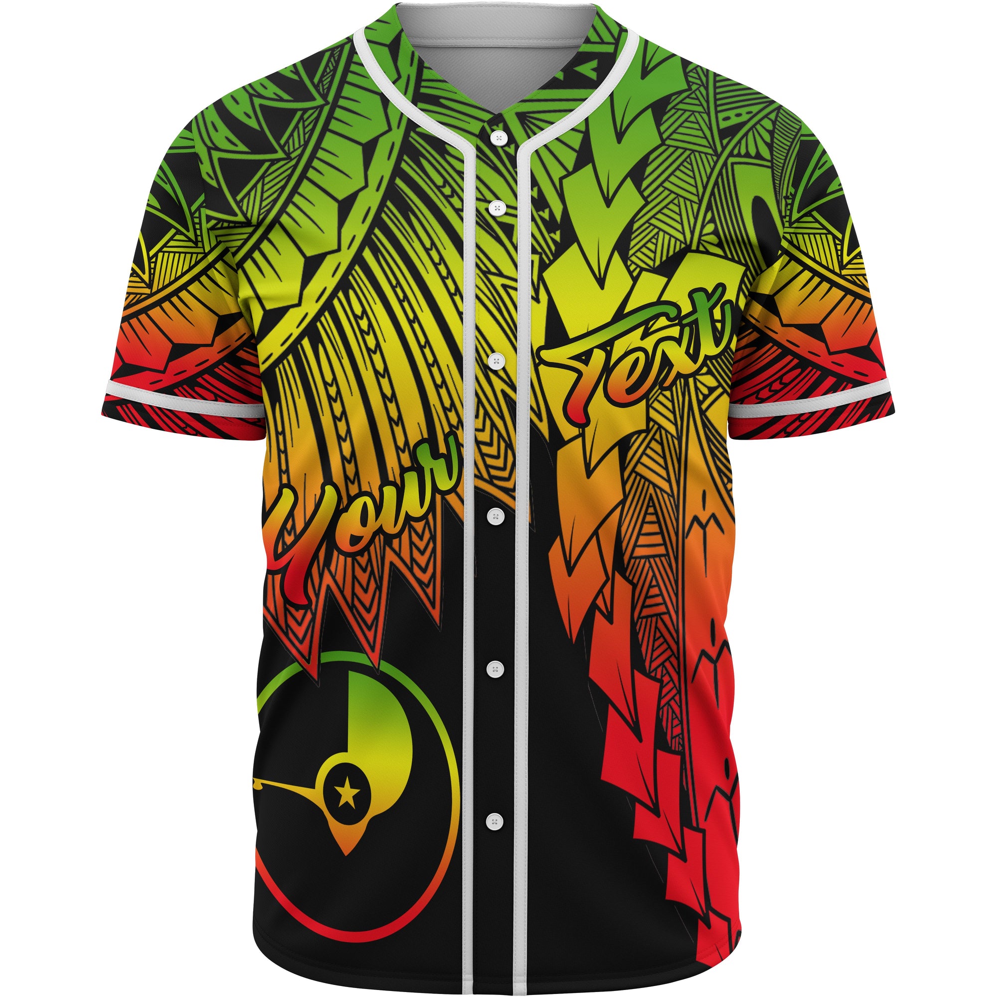 Yap Polynesian Custom Personalised Baseball Shirt - Tribal Wave Tattoo Reggae Unisex Reggae - Polynesian Pride