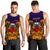 Samoa Men Tank Top - Hibiscus With Tribal - LT12 Orange - Polynesian Pride