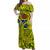 Cook Islands Off Shoulder Long Dress Hammerhead Shark Yellow LT13 Long Dress Yellow - Polynesian Pride