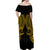 Cook Islands Manihiki Off Shoulder Long Dress - Tribal Pattern - LT12 - Polynesian Pride