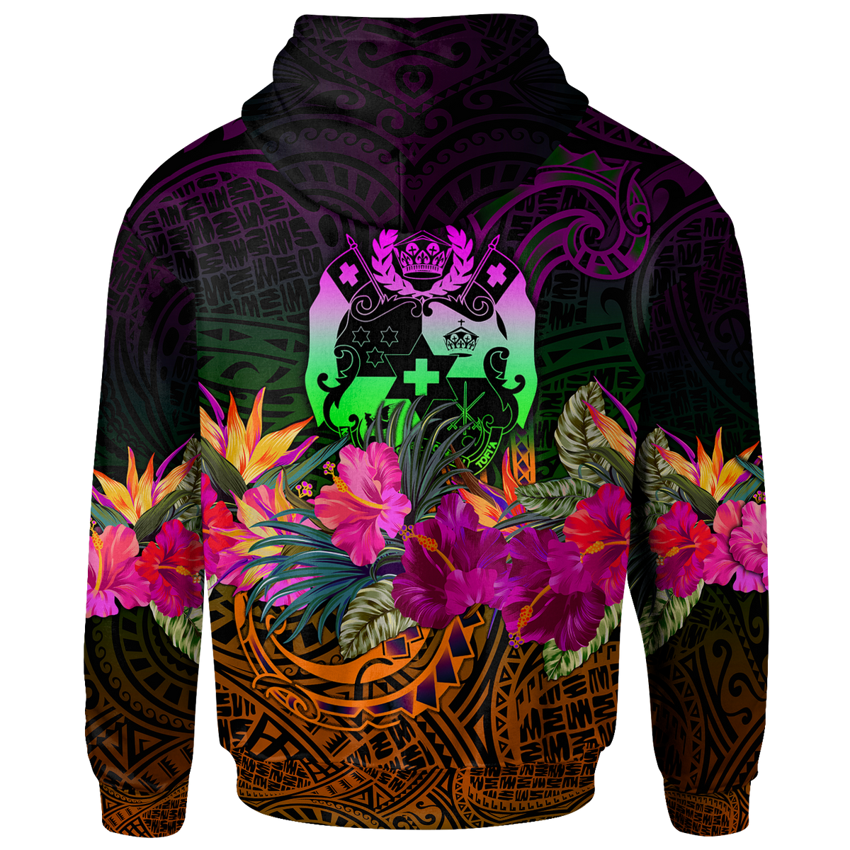 Tonga Polynesian Custom Hoodie Summer Hibiscus - Polynesian Pride