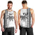 Fiji Rugby Men's Tank Top - Coconut Tree With Tapa Pattern - LT12 White - Polynesian Pride