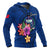 Samoa Polynesian Hoodie Floral With Seal Blue - Polynesian Pride