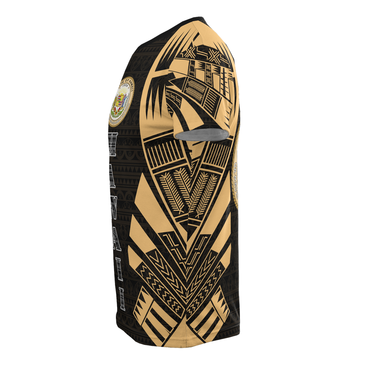 Hawaii T Shirt Hawaii Seal Polynesian Tattoo Gold Style - Polynesian Pride