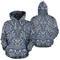 Polynesian Zip up Hoodie Tribal 14 Unisex Blue - Polynesian Pride
