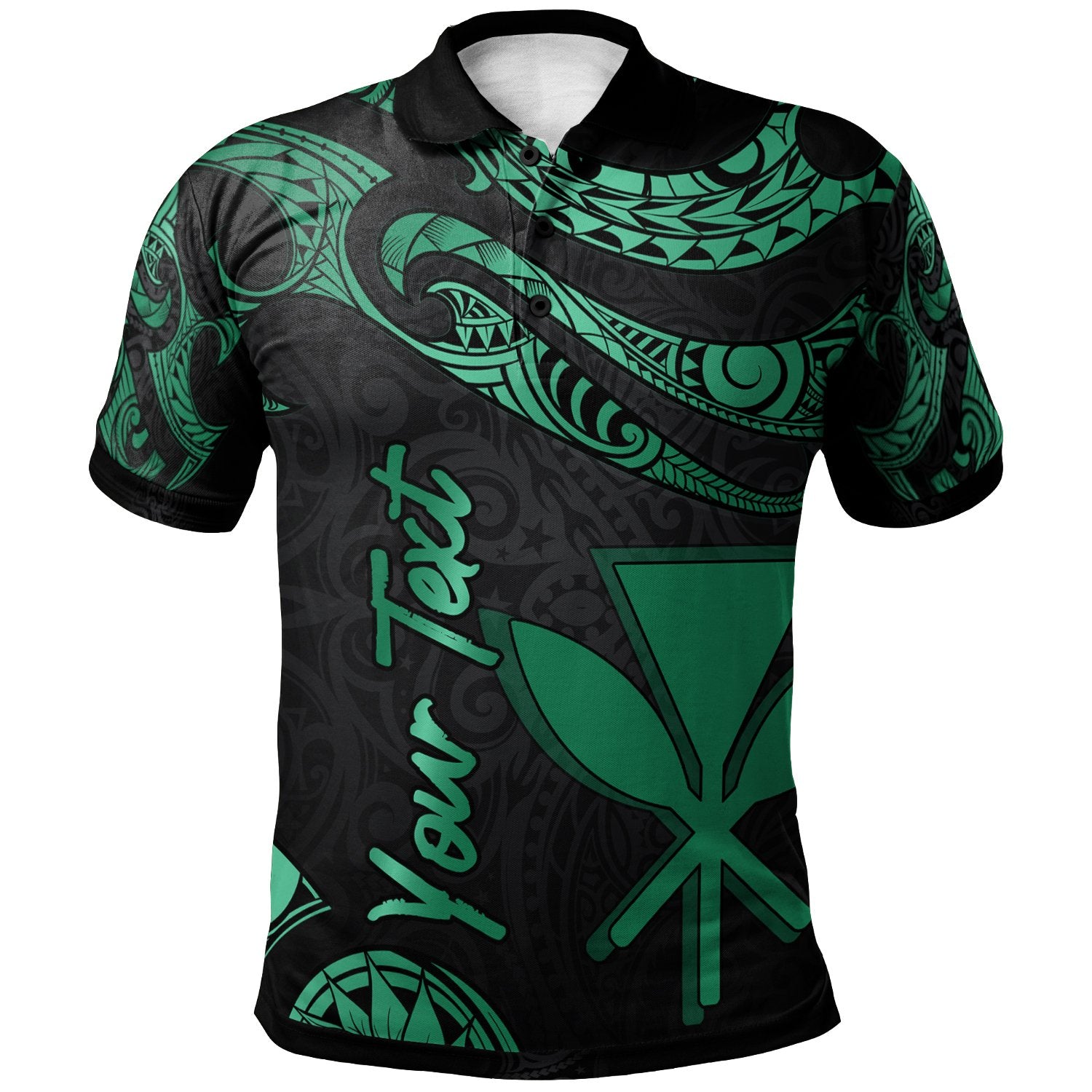 Hawaii Kanaka Maoli Custom Polo Shirt Polynesian Tattoo Green Version Unisex Green - Polynesian Pride