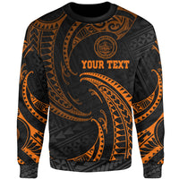 Palau Polynesian Custom Personalised Sweater - Orange Tribal Wave Unisex Orange - Polynesian Pride