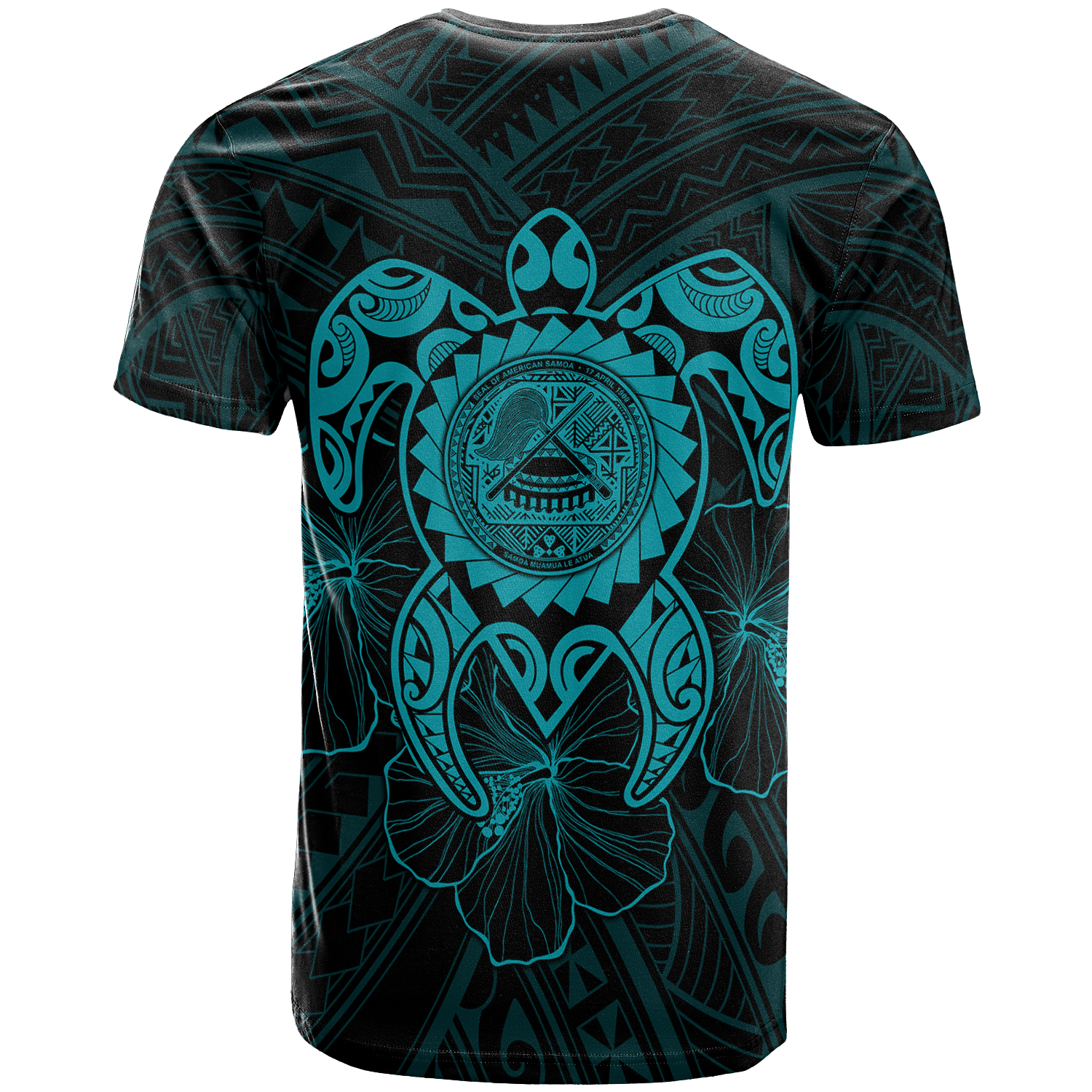 American Samoa Polynesian Custom T Shirt Vintage Polynesian Turtle (Turquoise) Unisex Turquoise - Polynesian Pride