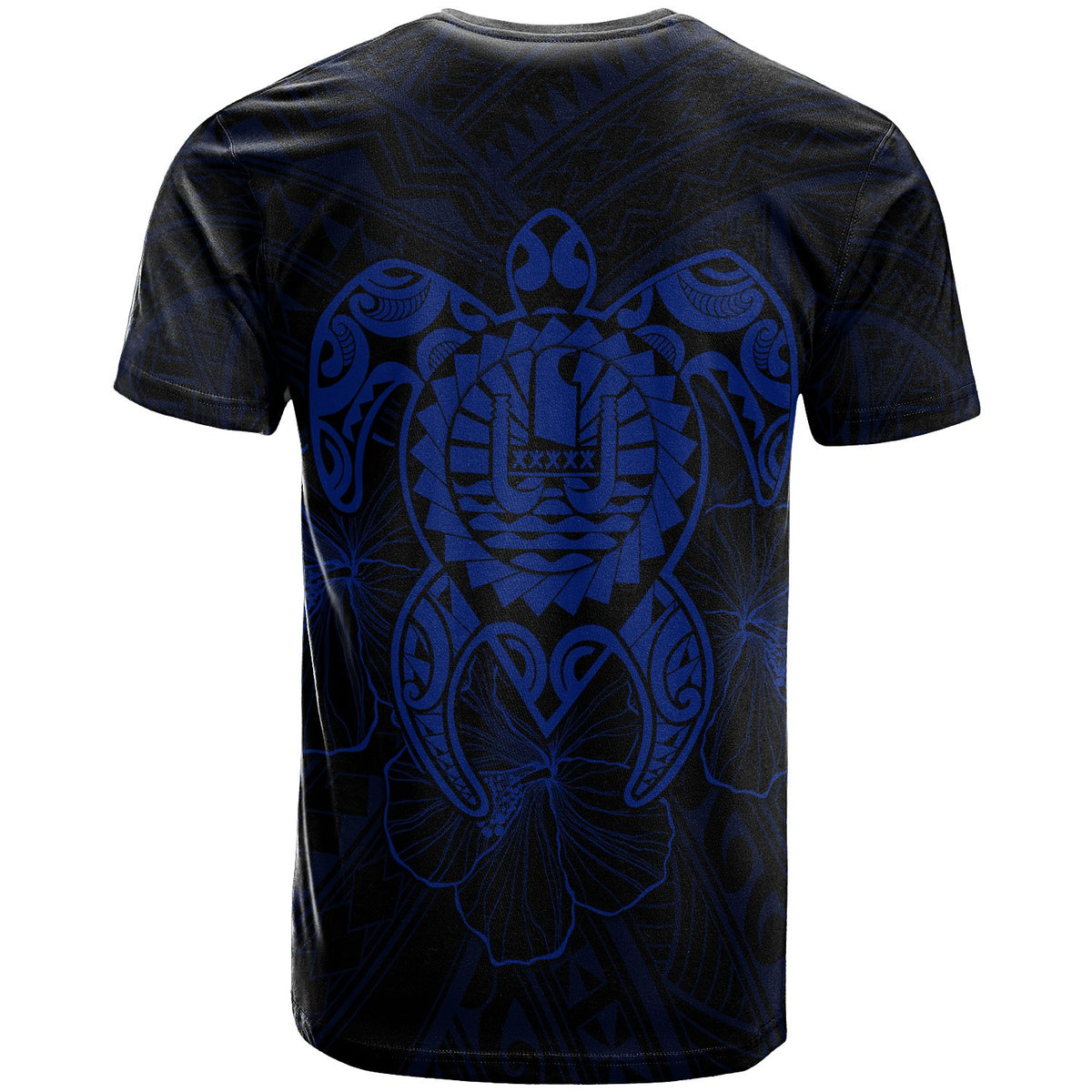 Tahiti Polynesian Custom T Shirt Vintage Polynesian Turtle (Blue) - Polynesian Pride