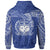 Samoa Polynesian Hoodie Blue White Heart Shield - Polynesian Pride