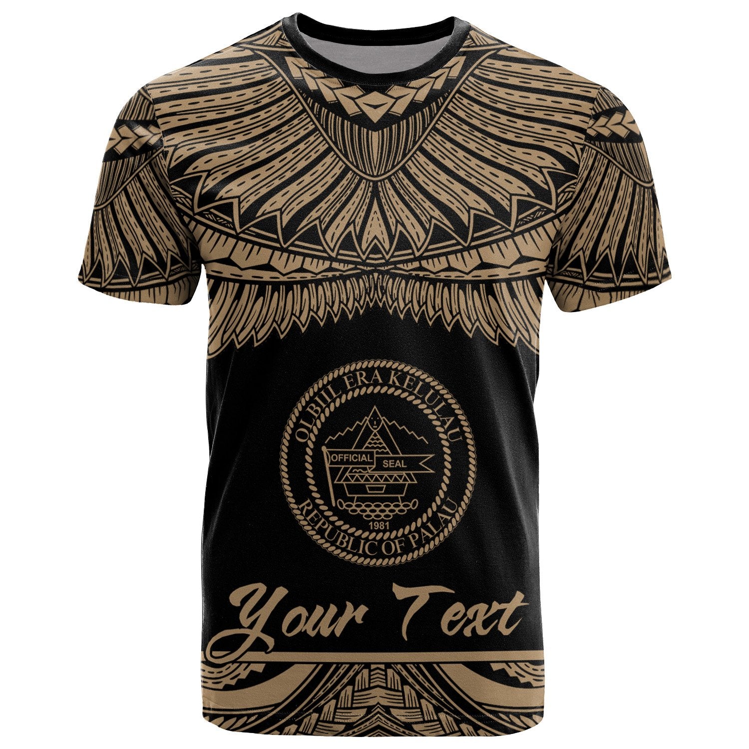 Palau Polynesian Custom T Shirt Palau Pride Gold Version Unisex Art - Polynesian Pride