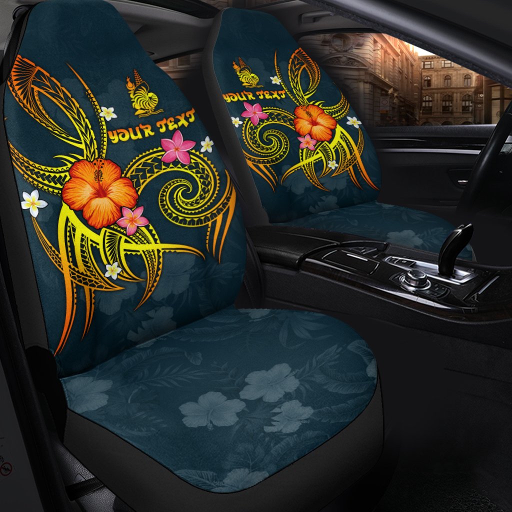 New Caledonia Polynesian Personalised Car Seat Covers - Legend of New Caledonia (Blue) - Polynesian Pride