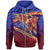 American Samoa Polynesian Zip up Hoodie Eagle Tattoo Pattern Unisex Blue - Polynesian Pride