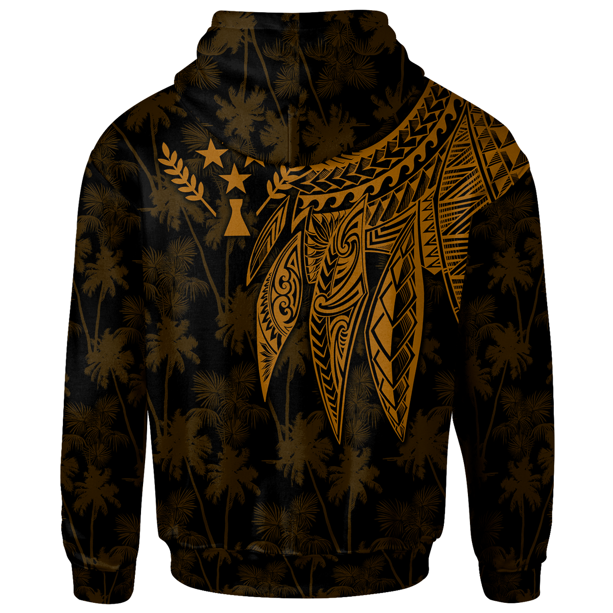 Kosrae Custom Hoodie Polynesian Wings (Golden) - Polynesian Pride