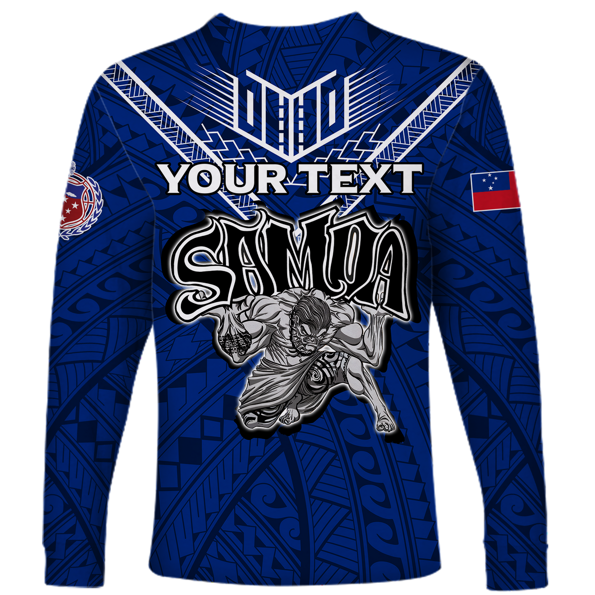 (Custom Personalised) Toa Samoa Rugby Long Sleeve Shirt - Samoan Warrior Pride - LT12 - Polynesian Pride