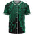 Kosrae Polynesian Custom Personalised Baseball Shirt - Tribal Wave Tattoo Green Unisex Green - Polynesian Pride