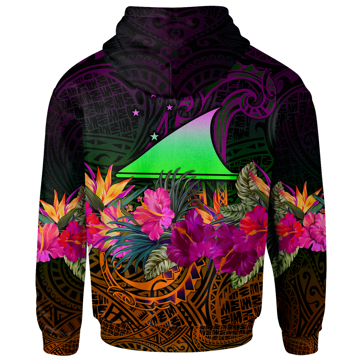 Tokelau Zip up Hoodie Summer Hibiscus - Polynesian Pride