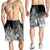 Vanuatu Men's Shorts - Humpback Whale with Tropical Flowers (White) - Polynesian Pride