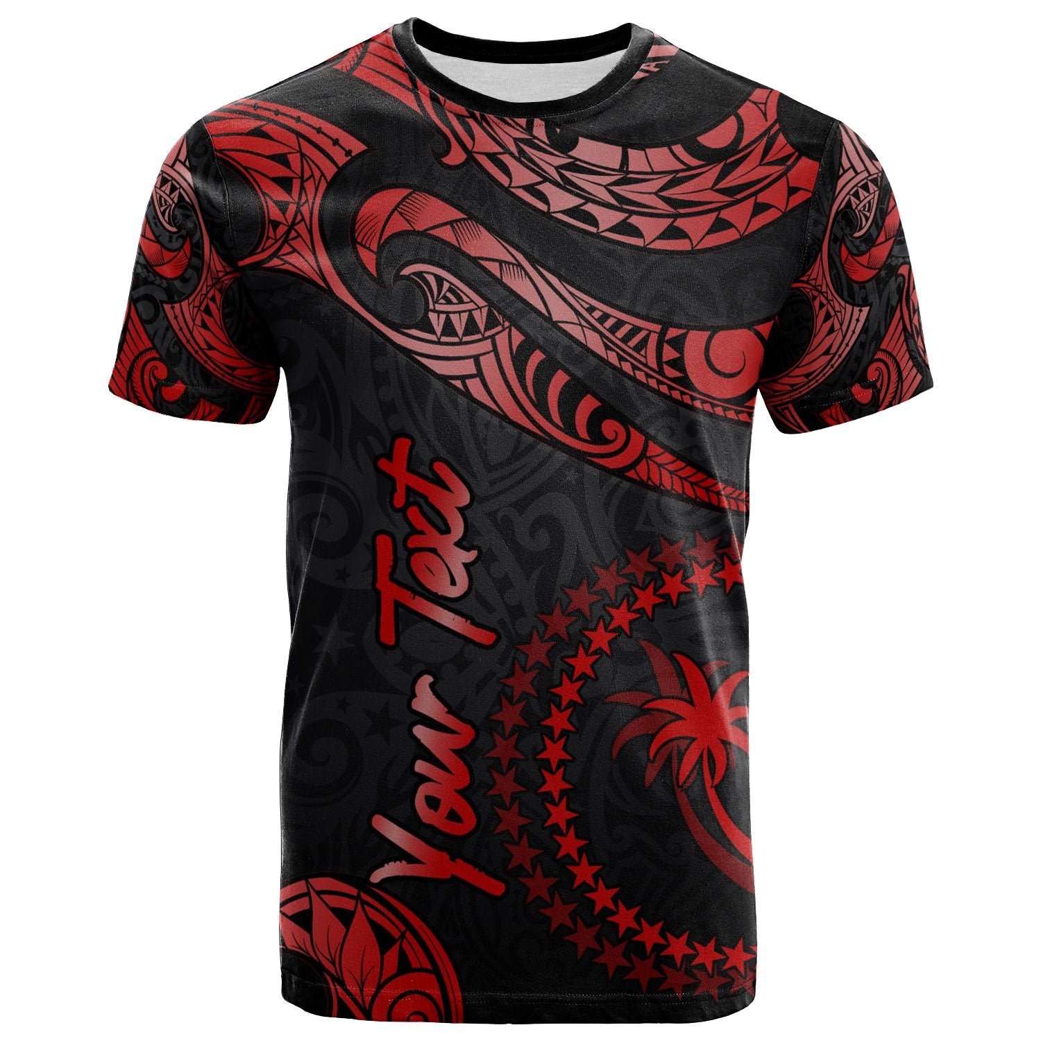 Chuuk Micronesia Custom T Shirt Polynesian Tattoo Red Version Unisex Red - Polynesian Pride