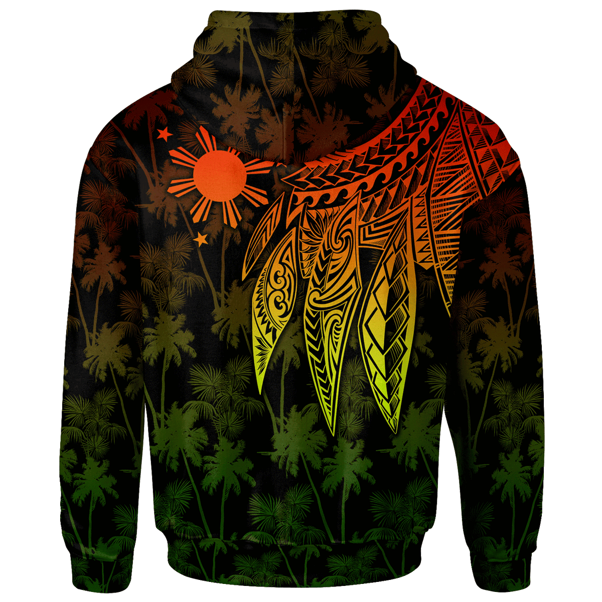 The Philippines Custom Hoodie Polynesian Wings (Reggae) - Polynesian Pride