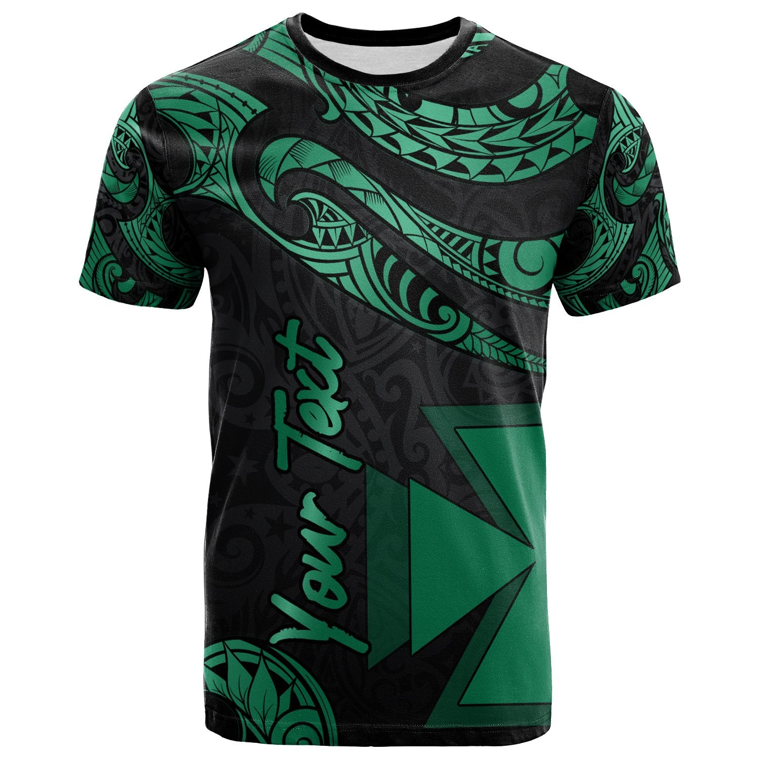 Wallis and Futuna Polynesian Custom T Shirt Polynesian Tattoo Green Version Unisex Art - Polynesian Pride