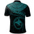 Papua New Guinea Polynesian Custom Polo Shirt Papua New Guinea Waves (Turquoise) - Polynesian Pride