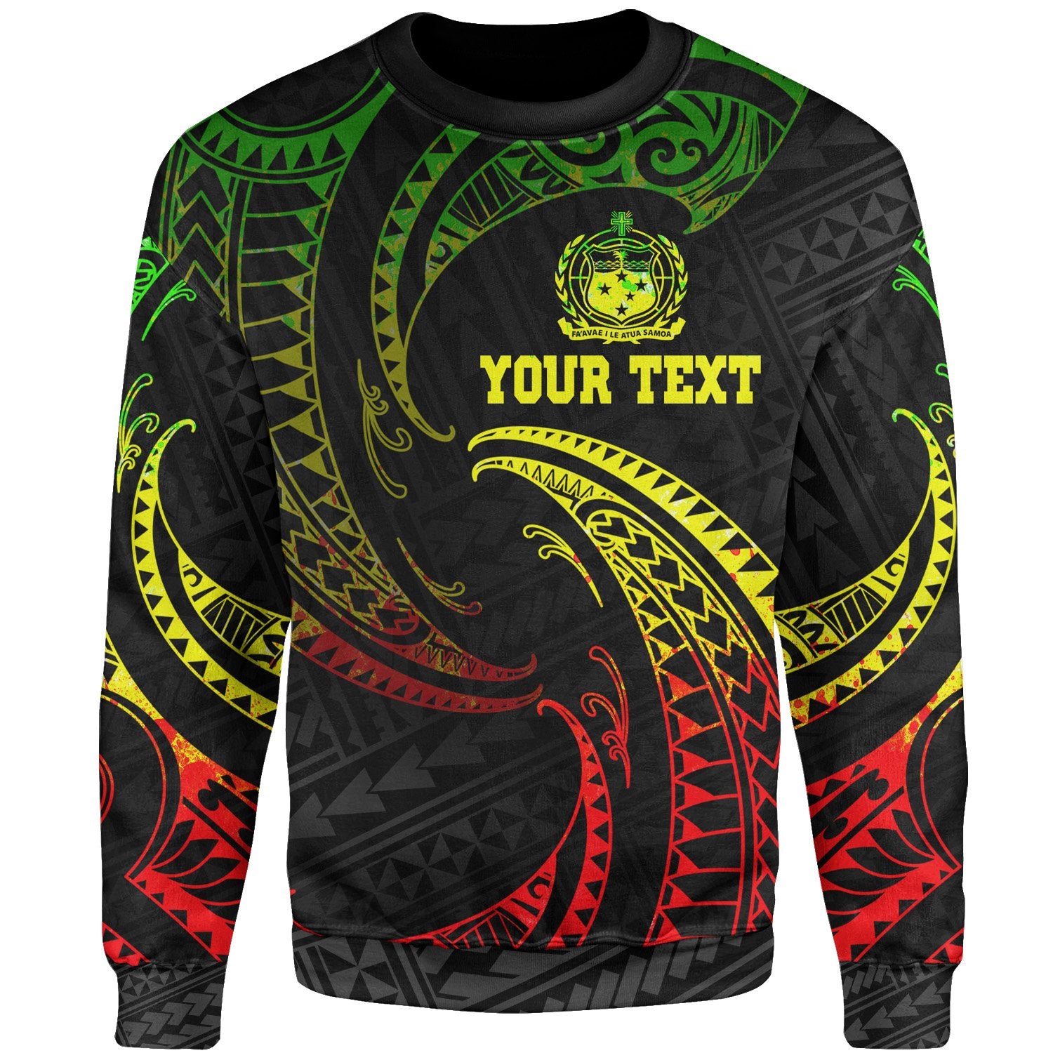 Samoa Polynesian Custom Personalised Sweater - Reggae Tribal Wave Unisex Reggae - Polynesian Pride