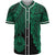 Tahiti Polynesian Custom Personalised Baseball Shirt - Tribal Wave Tattoo Green Unisex Green - Polynesian Pride