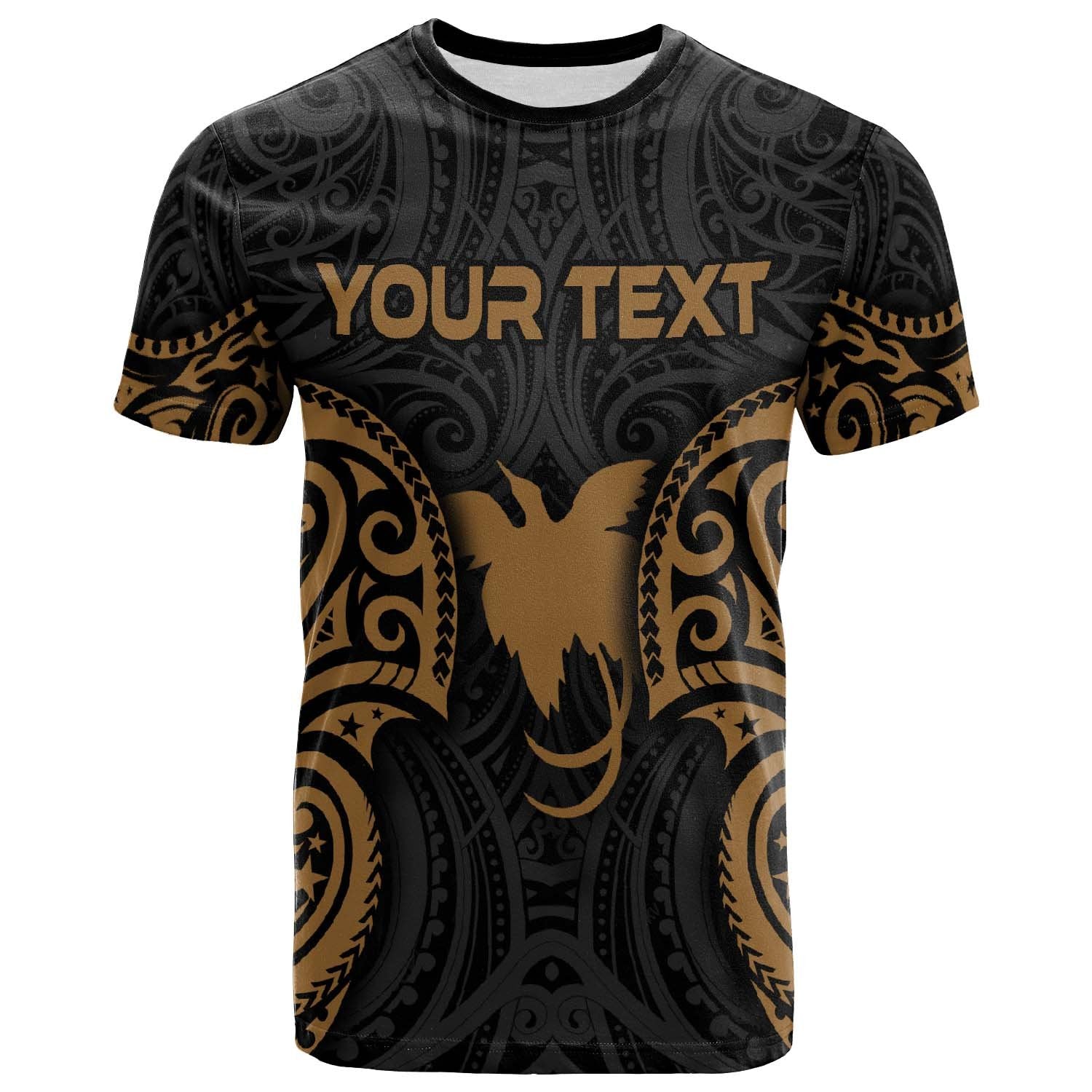 Papua New Guinea Polynesian Custom T Shirt PNG Spirit Gold Unisex Gold - Polynesian Pride